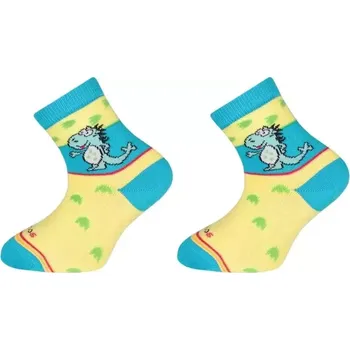 Trepon Dětské bavlněné ponožky DINOS - žluté 22-24