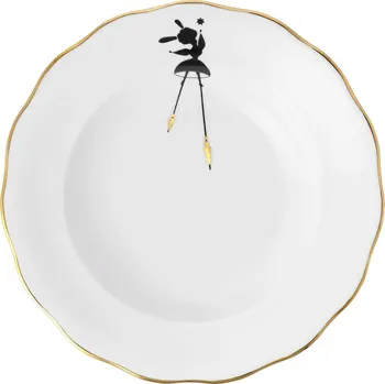 Talíř Hluboký talíř na polévku Ćmielów Alaska Circus Black 22,5 cm