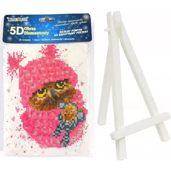 Diamantové malování Norimpex Diamantové malování Sova v růžovém 15 x 20 cm se stojánkem