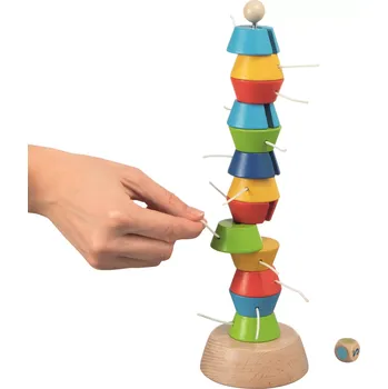Dřevěná hračka Balanční věž GOKI Tugie – dřevěná rodinná hra