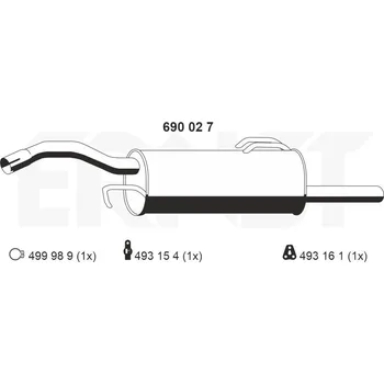 Tlumič výfuku Zadní tlumič výfuku ERNST 690027