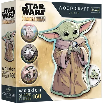 Puzzle TREFL Wood Craft Origin The Mandalorian Grogu 160 dílků