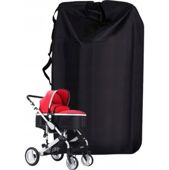 Taška na kočárek stříbrná nylonová 117x53x33 cm