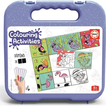 Desková hra Vybarvovací domino Zvířátka s fixy