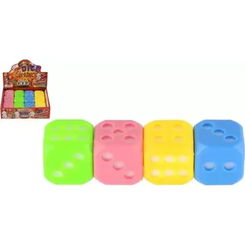 Svítící silikonová kostka TEDDIES 4 cm – blikající LED kostka (mix barev)