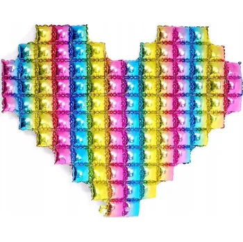 Balónek VELKÝ FÓLIOVÝ BALÓNEK Valentýn – DUHOVÉ SRDCE