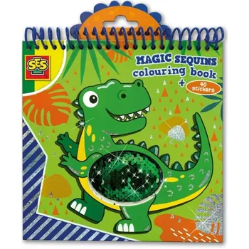 omalovánky Magické omalovánky s flitry dinosauři – modrá a zelená