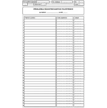 DITIS Přihláška registrovaných pojištěnců (blok)