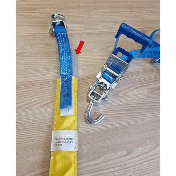 Upínací popruh Upínací souprava na převoz aut tříbodová 3t/2,8m s německou normou