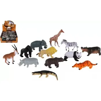 Figurka Teddies Zvířátko safari ZOO plast 5-10cm mix druhů v sáčku 36ks v boxu