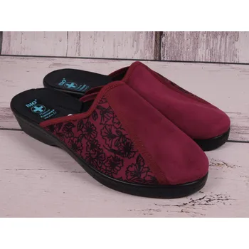 Dámské pantofle Dámské pantofle přezůvky ADANEX bio 26817 vínové s květy uzavřená špička velikost: 36