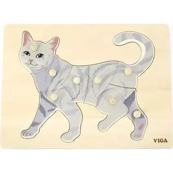 Dřevěná hračka Lamps montessori vkládačka kočka