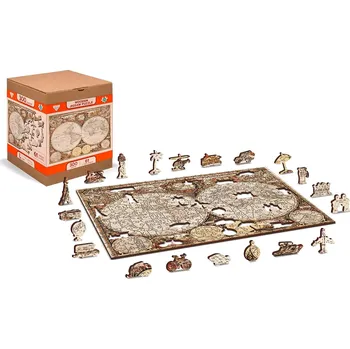 Puzzle WOODEN CITY Dřevěné Antická mapa světa 2v1 EKO 75 dílků