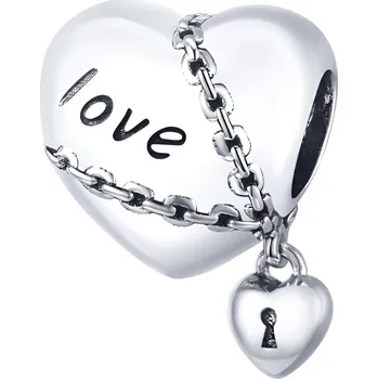 Přívěsek 4U Stříbrný přívěsek korálek srdíčka Love