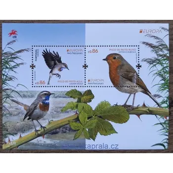 Sběratelství PORTUGALSKO ** aršík Bl 444 EUROPA, fauna, ptáci, r. 2019