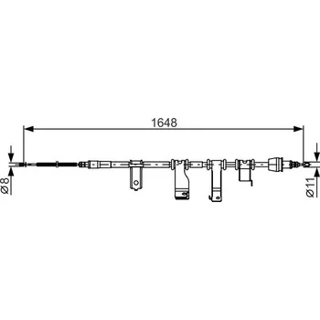 Lanko parkovací brzdy Tažné lanko, parkovací brzda BOSCH 1 987 482 350
