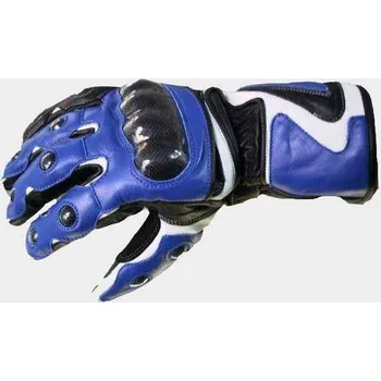 Moto rukavice NTB50 kožené rukavice na motorku s kevlarovým chráničem modré velikost S