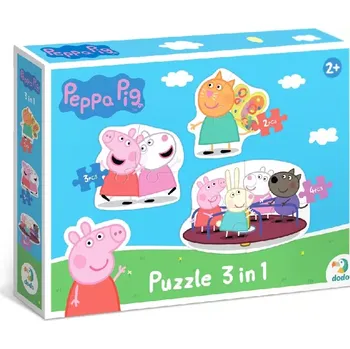 Puzzle DODO Prasátko Peppa Kamarádi 3v1 2,3,4 dílků