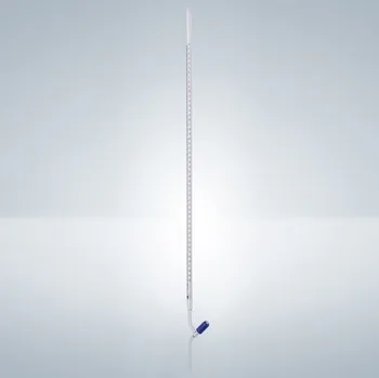 Odměrný válec Hirschmann Laborgeräte Byreta přímá B, čirá, ventil, černý tisk Objem: 10 ml