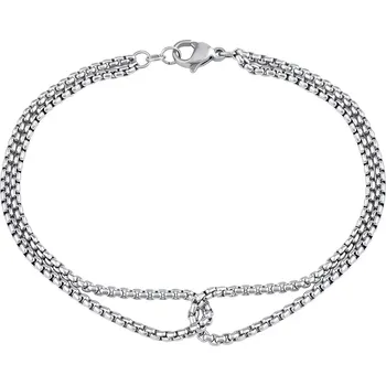 Náramek Ocelový dvojitý řetízkový náramek Ivy 19 cm KMM149781