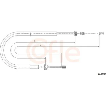 Brzdový systém Tažné lanko, parkovací brzda COFLE 10.6034