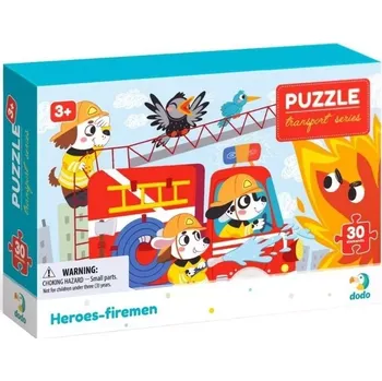 Puzzle DODO puzzle doprava: hrdinové hasiči, 30 dílků