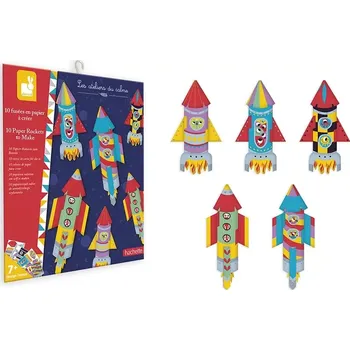 kreativní sada Janod Atelier Sada Mini Origami papírové skládačky Rakety od 7 let