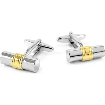 Manžetový knoflíček Manžetové knoflíčky Válec se zlatými detaily - Warren Asher