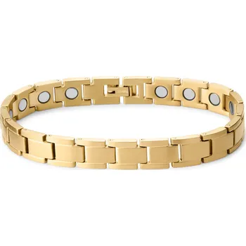 Náramek Titanový náramek zlaté barvy s řadou magnetů - Lucleon