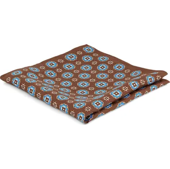 Hnědo-modrý květinový kapesníček do saka - Tailor Toki