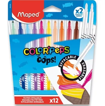 Dětské fixy Maped Color´Peps Oops – 12 barev + 2 zmizíky
