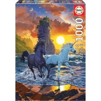Puzzle EDUCA Jednorožci na pláži 1000 dílků