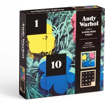 Puzzle GALISON Posuvné dřevěné Andy Warhol Květiny 2v1 16 dílků