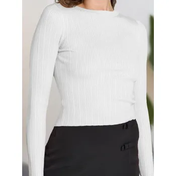 Dámský svetr Sinsay - Žebrovaný pletený svetr - krémová - 325CG-01X - 325CG-01X-L