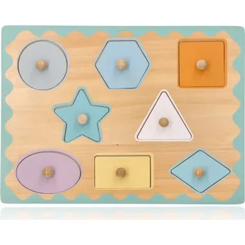 Dřevěná hračka Adam Toys edukační vkládačka s úchyty tvary