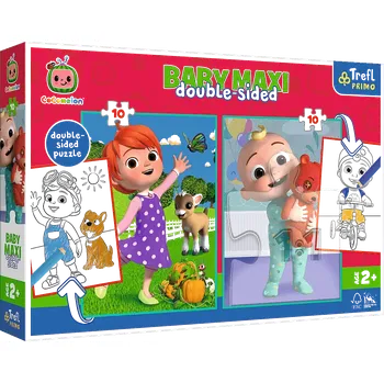 Oboustranné puzzle COCOMELON – přátelé, TREFL Baby Maxi 2×10 dílků