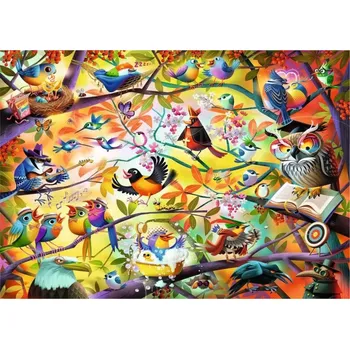 Puzzle Ravensburger puzzle Zaneprázdnění ptáci 1000 dílků