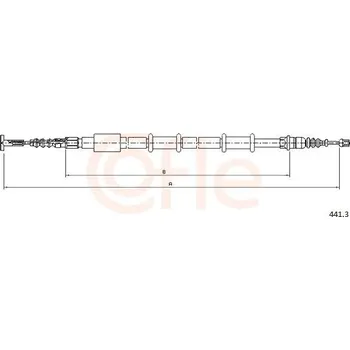 Brzdový systém Tažné lanko, parkovací brzda COFLE 441.3