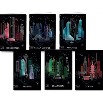 Sešit Mar Mar Školní sešit Premium Metallic Cities A4 linkovaný