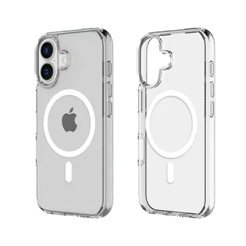Pouzdro na mobilní telefon Průhledný tvrzený MagSafe kryt na iPhone 16