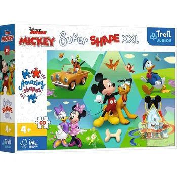Puzzle TREFL Super Shape XXL Mickey Mouse: Zábava 60 dílků
