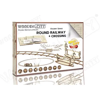 Dětské zboží WOODEN CITY 3D puzzle kruhové koleje s přejezdem (159 dílů)