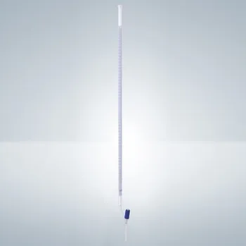 Odměrný válec Hirschmann Laborgeräte Byreta postr. AS, modrý Schellbach, ventil Objem: 25 ml