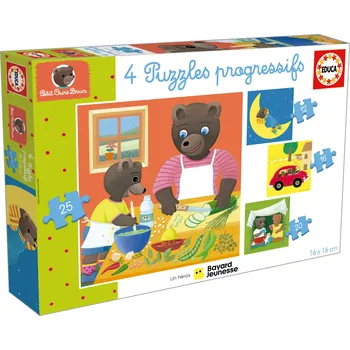 Puzzle Educa puzzle Petit Ours Brun 4 v 1 (12–25 dílků)