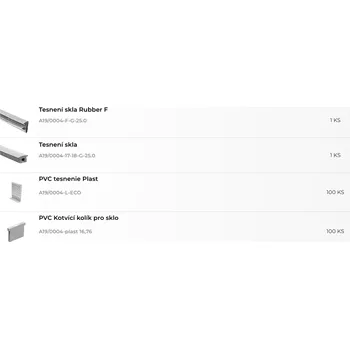 Zábradlí Hahn Steel Kotvení vrchní SL sklo těsnění, pro sklo 16,76mm - šedá V délce (m): 25 m