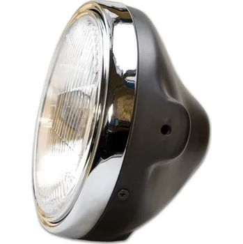 Osvětlení pro motocykl HSM Přední hlavní světlo, reflektor na motorku LTD Style, 178 mm (7''), černá