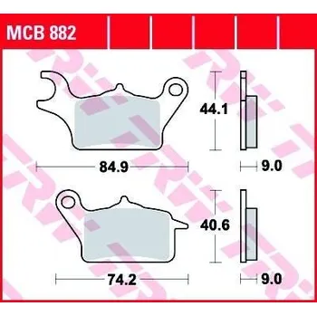 Brzdový komplet TRW MCB882 organické brzdové destičky na motorku