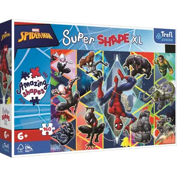 Puzzle TREFL Super Shape XL Spiderman: Přidej se 160 dílků