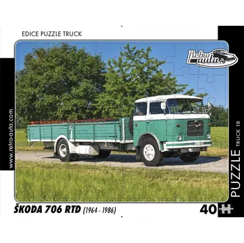 Puzzle RETRO-AUTA TRUCK č.18 Škoda 706 RTD 1964-1986 40 dílků