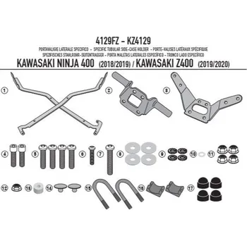 Kappa KZ4129 nosič zadního kufru pro MONOLOCK kufry pro KAWASAKI Ninja 400 18-20, KAWASAKI